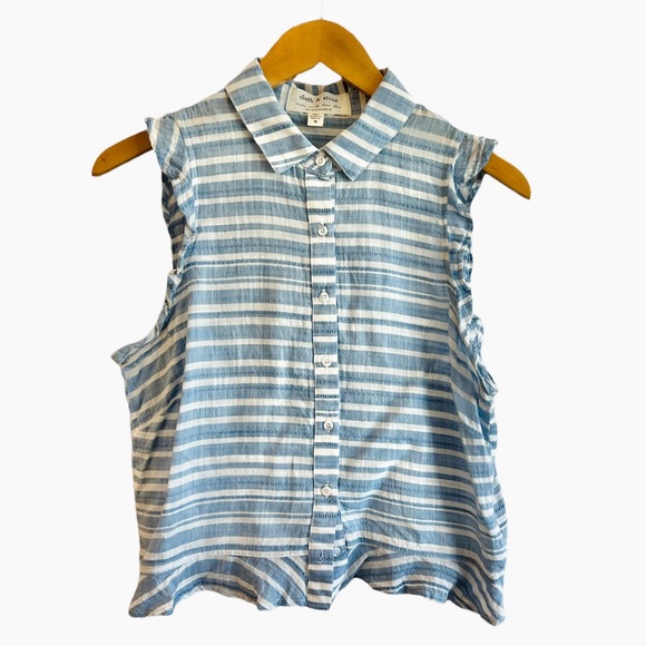 Anthropologie Cloth & Stone Woodford Striped Buttondown Top - Picture 3 of 6